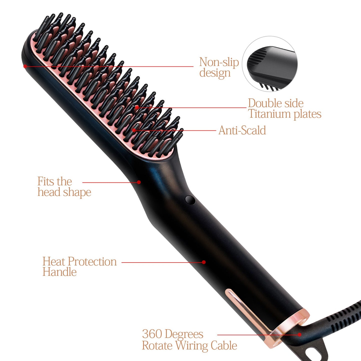 Men's beard comb straight hair comb home beard shaping hair care hair straightening unisex hair straightener WenstaUSA