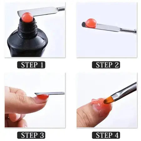 Multifunctional nail brush dual head dual-use nail art uv pen steel push glue embossing stick manicure brush WenstaUSA