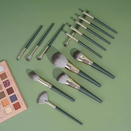 14 new products green cloud makeup brush set super soft beginner loose brush eye shadow brush beauty set WenstaUSA
