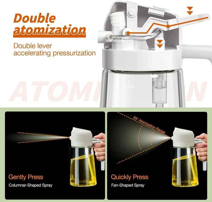 High Quality 470/600ml Mist Nozzle Oil Sprayer 2 in 1 Olive Oil Dispenser Sprayer Bottle for Cooking