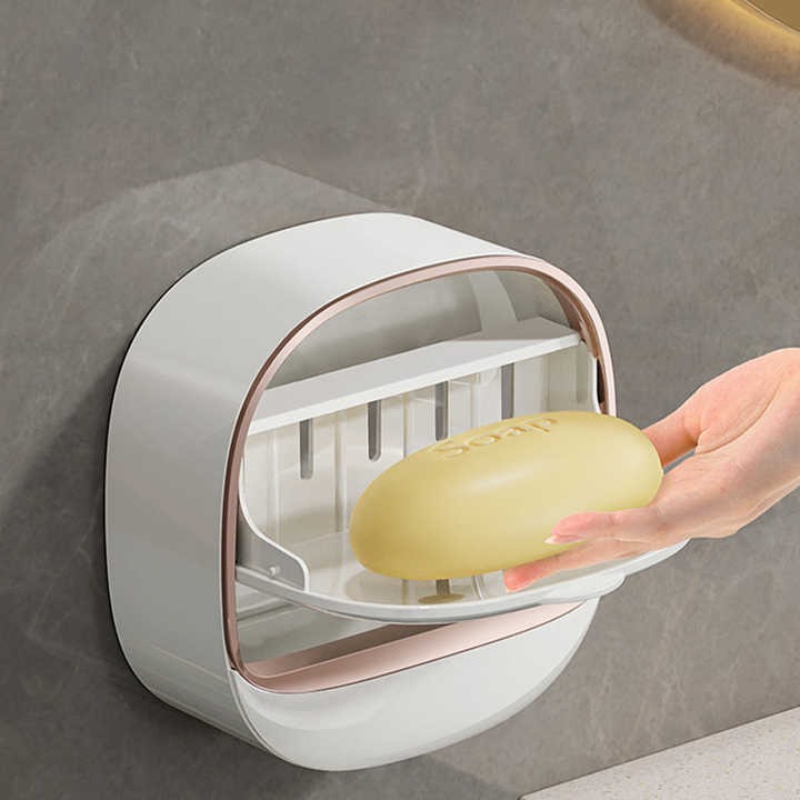 Wall-mounted Soap Box Plastic bar Soap Holder Drain Bathroom Soap Holder
