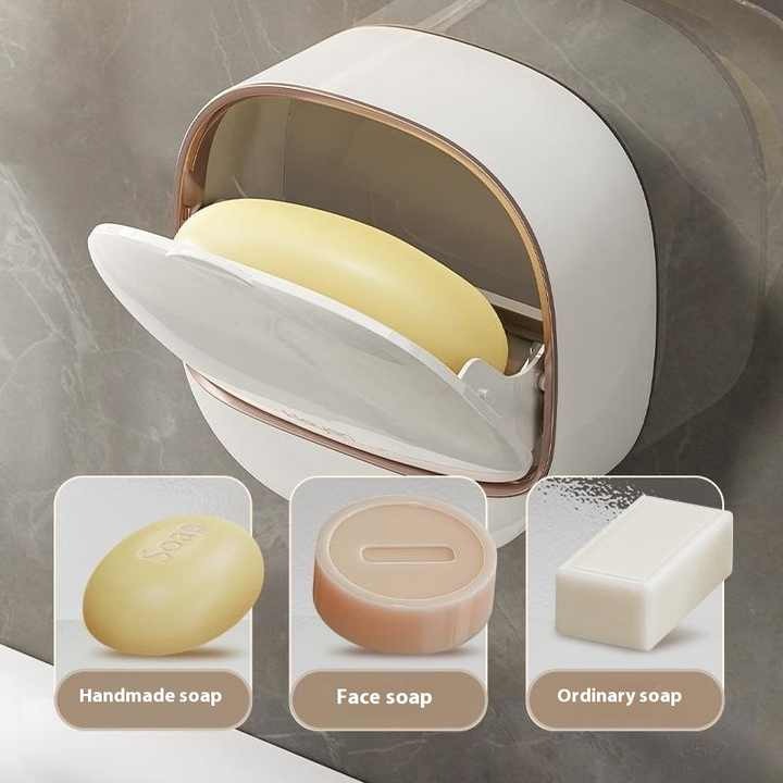 Wall-mounted Soap Box Plastic bar Soap Holder Drain Bathroom Soap Holder