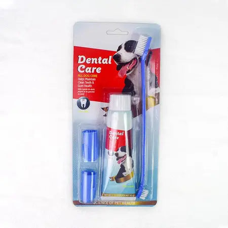 Pet toothpaste toothbrush Mouth wash 4-piece edible beef smell dog bad breath tartar cleaning products WenstaUSA