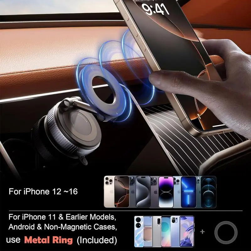 2025 Upgraded Vacuum Magnetic Phone Holder Stand, Suction Cup Phone Mount for Magsafe WenstaUSA