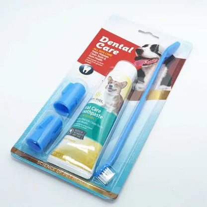 Pet toothpaste toothbrush Mouth wash 4-piece edible beef smell dog bad breath tartar cleaning products WenstaUSA
