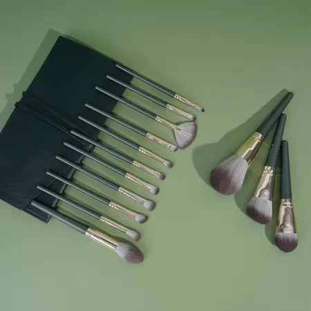 14 new products green cloud makeup brush set super soft beginner loose brush eye shadow brush beauty set WenstaUSA