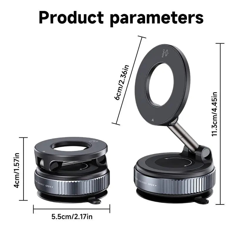 2025 Upgraded Vacuum Magnetic Phone Holder Stand, Suction Cup Phone Mount for Magsafe WenstaUSA