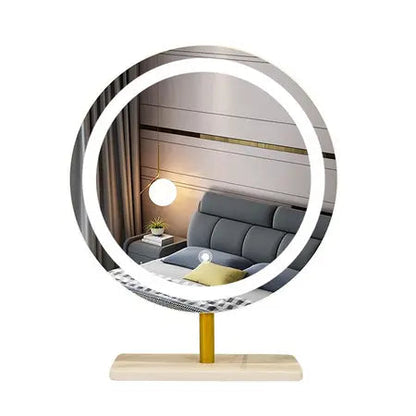 Modern simple makeup mirror desktop led with light rotatable bedroom smart light luxury dressing mirror WenstaUSA