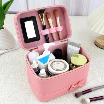 Large Capacity Pu Cosmetic Case Men's and Women's Skin Care Products Beauty Storage Box Portable Waterproof Manicure Nail Polish Cosmetic Bag WenstaUSA