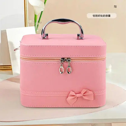 Large Capacity Pu Cosmetic Case Men's and Women's Skin Care Products Beauty Storage Box Portable Waterproof Manicure Nail Polish Cosmetic Bag WenstaUSA