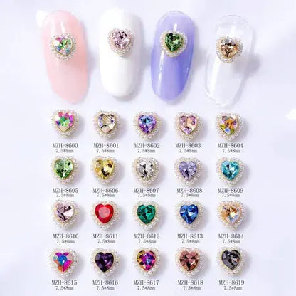 Nail art love diamond three-dimensional ice through aurora champagne pink heart-shaped accessories nail accessories nail beauty ornament rhinestone WenstaUSA