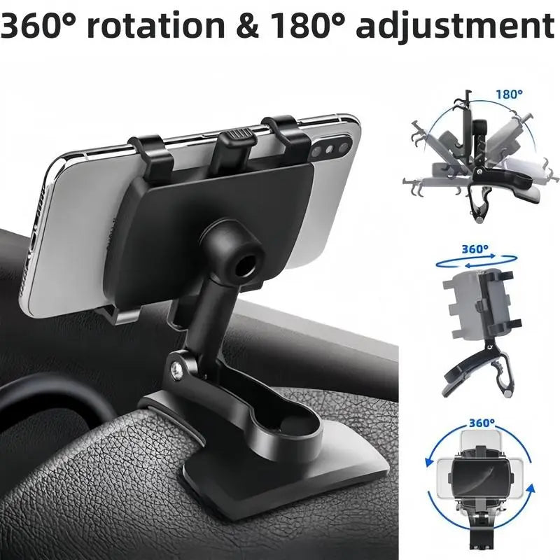 360° Degrees Rotation Dashboard Phone Holder, Clip Universal Best Car Phone Holder Stand, Car Phone Mount for Suitable 4-7 inch phones iPhone Samsung Google Nokia Smartphones Rotatable Car WenstaUSA