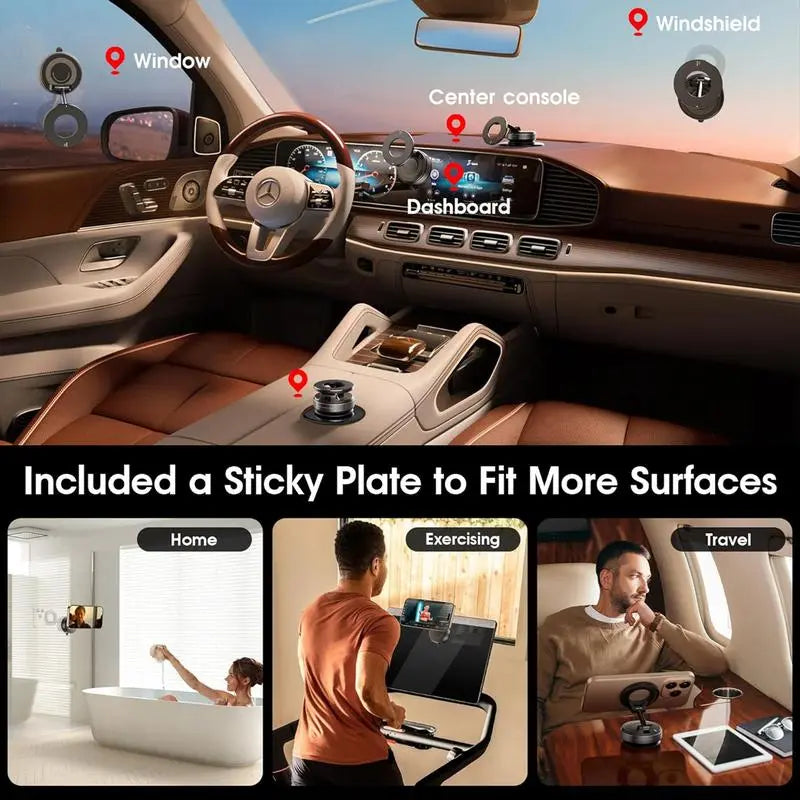2025 Upgraded Vacuum Magnetic Phone Holder Stand, Suction Cup Phone Mount for Magsafe WenstaUSA