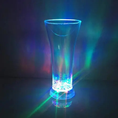 Dazzling luminous round mouth tall colorful flashing juice cup LED luminous cup with light stalls night WenstaUSA