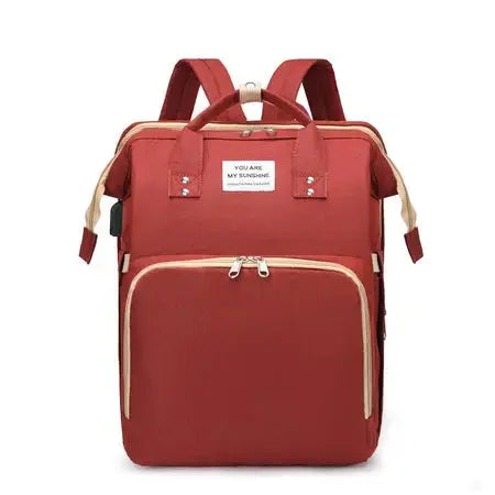 Fashion Mummy Bag Portable Baby Crib Baby Diaper Bag Baby Stroller Bottle Insulation Large Capacity Mummy Backpack WenstaUSA