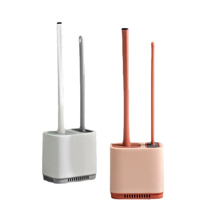 New combination of two perforation-free toilet toilet brush household non-dead Angle hanging wall silicone toilet cleaning brush WenstaUSA