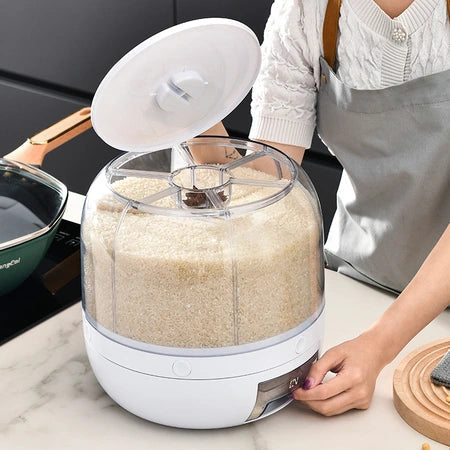 Household sealed classification of rice bucket cereal grain packaging rice box can be rotated divided food grain tank a piece of replacement WenstaUSA