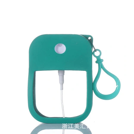 Supply portable card spray bottle silicone sleeve with rectangular hand sanitizer dispenser bottle 30ml disinfectant alcohol spray bottle WenstaUSA