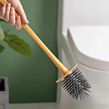 New combination of two perforation-free toilet toilet brush household non-dead Angle hanging wall silicone toilet cleaning brush WenstaUSA