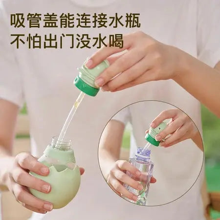 Baby drink cup cartoon straw cup tritan material baby drink pot belly cup children's cup student WenstaUSA