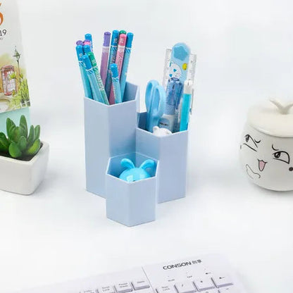 Creative makeup brush lipstick Desktop storage box Plastic diamond pencil holder Office stationery desktop accessories hex pencil holder WenstaUSA