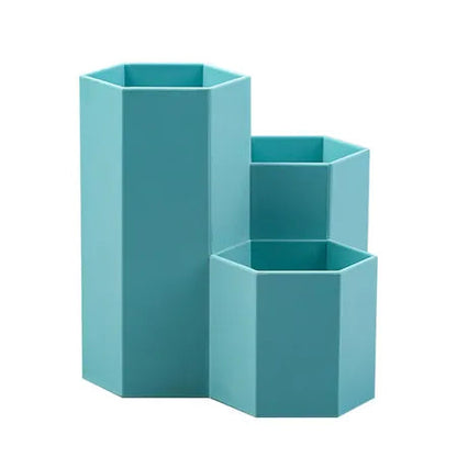 Creative makeup brush lipstick Desktop storage box Plastic diamond pencil holder Office stationery desktop accessories hex pencil holder WenstaUSA