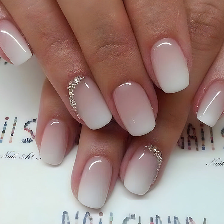 Medium and long diamond nail patches wearable false nails detachable box finished nails WenstaUSA