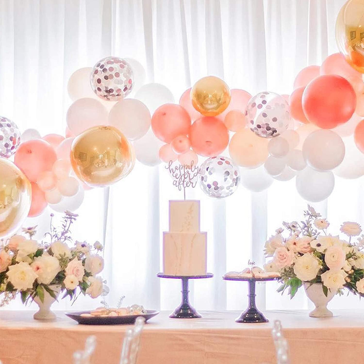 Beautiful macaron balloon chain set Christmas birthday party atmosphere layout WenstaUSA