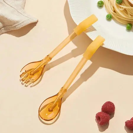 Tableware baby long handle straw spork spoon two-in-one children eat independently learn to eat spork spoon children drink soup straw spoon WenstaUSA
