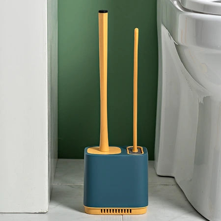 New combination of two perforation-free toilet toilet brush household non-dead Angle hanging wall silicone toilet cleaning brush WenstaUSA
