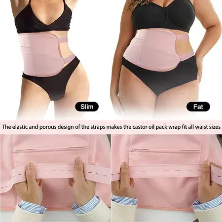 Cross-border washable auxiliary belt Castor Oil Pack Abdominal Castor Oil Care leakproof belt WenstaUSA
