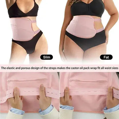 Cross-border washable auxiliary belt Castor Oil Pack Abdominal Castor Oil Care leakproof belt WenstaUSA