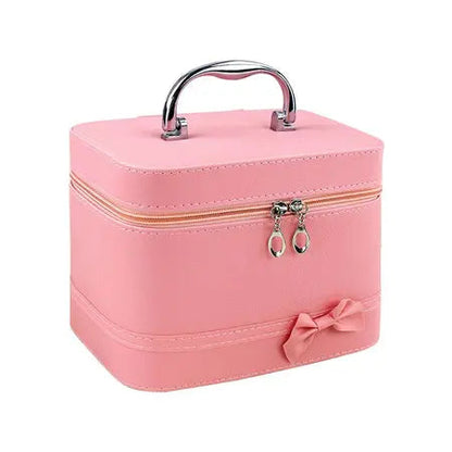Large Capacity Pu Cosmetic Case Men's and Women's Skin Care Products Beauty Storage Box Portable Waterproof Manicure Nail Polish Cosmetic Bag WenstaUSA