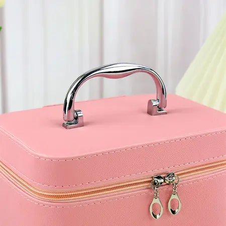Large Capacity Pu Cosmetic Case Men's and Women's Skin Care Products Beauty Storage Box Portable Waterproof Manicure Nail Polish Cosmetic Bag WenstaUSA