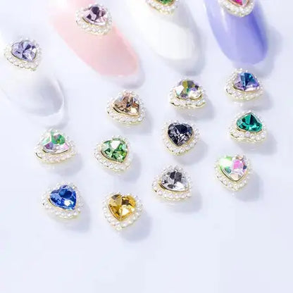 Nail art love diamond three-dimensional ice through aurora champagne pink heart-shaped accessories nail accessories nail beauty ornament rhinestone WenstaUSA
