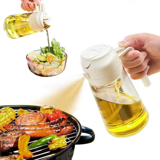 High Quality 470/600ml Mist Nozzle Oil Sprayer 2 in 1 Olive Oil Dispenser Sprayer Bottle for Cooking
