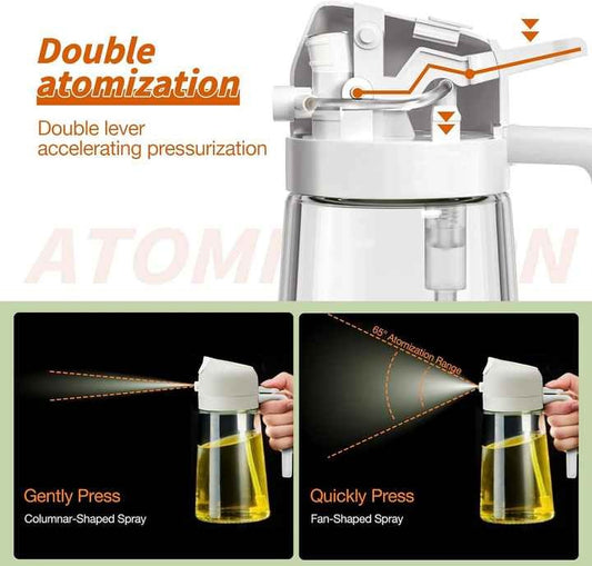 High Quality 470/600ml Mist Nozzle Oil Sprayer 2 in 1 Olive Oil Dispenser Sprayer Bottle for Cooking
