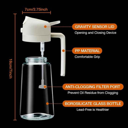 High Quality 470/600ml Mist Nozzle Oil Sprayer 2 in 1 Olive Oil Dispenser Sprayer Bottle for Cooking