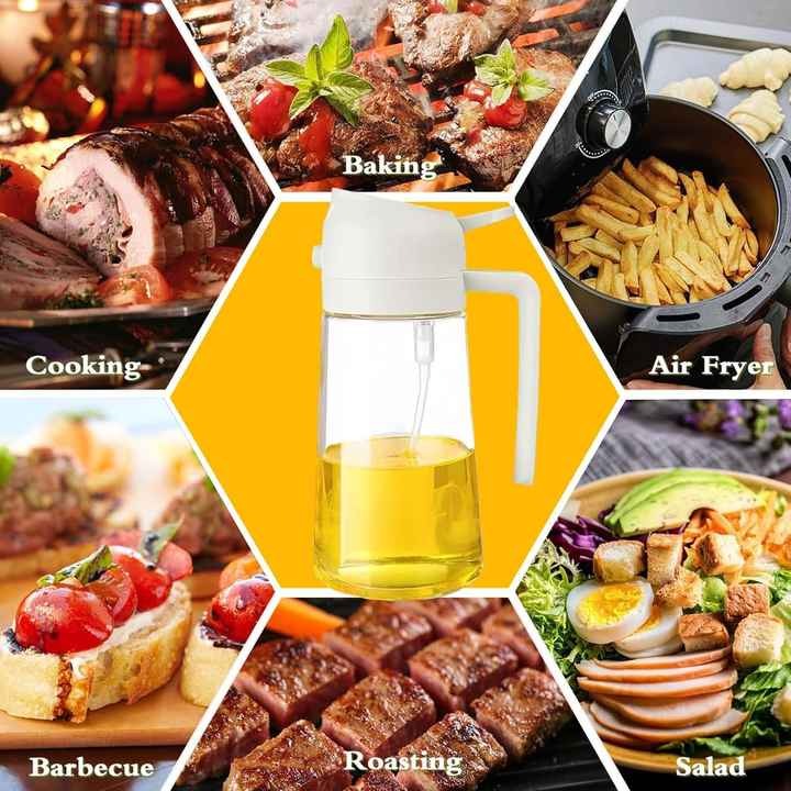 High Quality 470/600ml Mist Nozzle Oil Sprayer 2 in 1 Olive Oil Dispenser Sprayer Bottle for Cooking