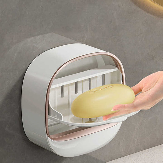 Wall-mounted Soap Box Plastic bar Soap Holder Drain Bathroom Soap Holder