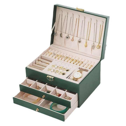 3 Layers Pu Leather Jewelry Storage Box Jewelry Storage Organizer Box for Earring Ring Necklace Bracelets