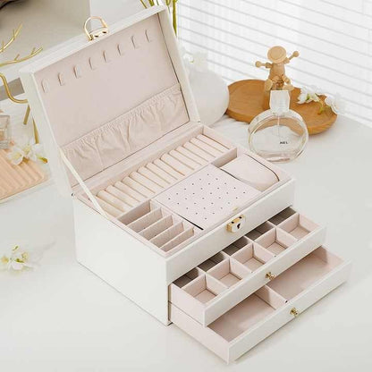 3 Layers Pu Leather Jewelry Storage Box Jewelry Storage Organizer Box for Earring Ring Necklace Bracelets