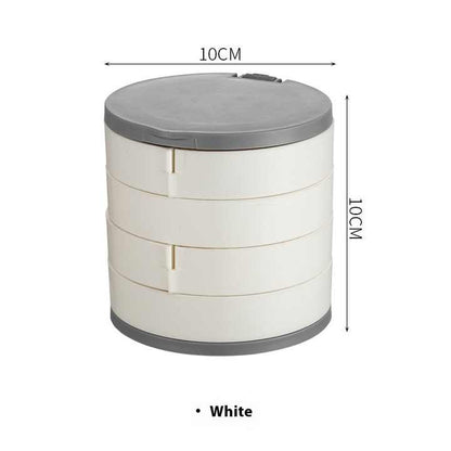 Dust-proof Storage Jewelry Organizers Small Jewelry Rack Rotating Multi-Layer Plastic Jewelry Storage Box with Mirror