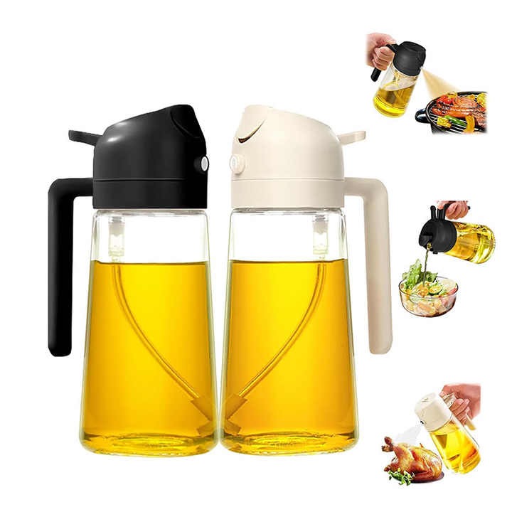 High Quality 470/600ml Mist Nozzle Oil Sprayer 2 in 1 Olive Oil Dispenser Sprayer Bottle for Cooking