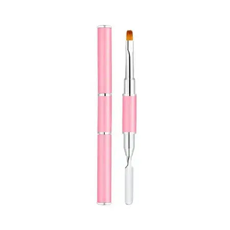 Multifunctional nail brush dual head dual-use nail art uv pen steel push glue embossing stick manicure brush WenstaUSA