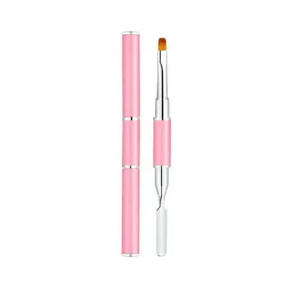 Multifunctional nail brush dual head dual-use nail art uv pen steel push glue embossing stick manicure brush WenstaUSA