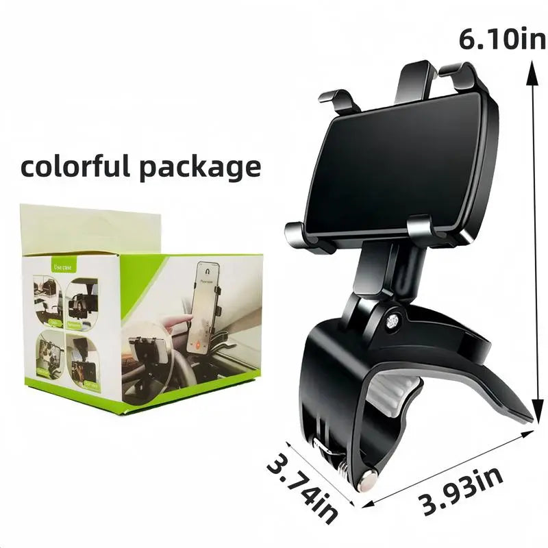 360° Degrees Rotation Dashboard Phone Holder, Clip Universal Best Car Phone Holder Stand, Car Phone Mount for Suitable 4-7 inch phones iPhone Samsung Google Nokia Smartphones Rotatable Car WenstaUSA